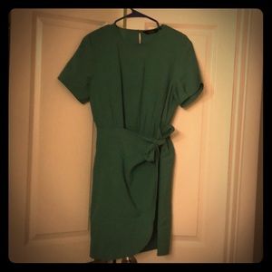 & other stories green wrap dress